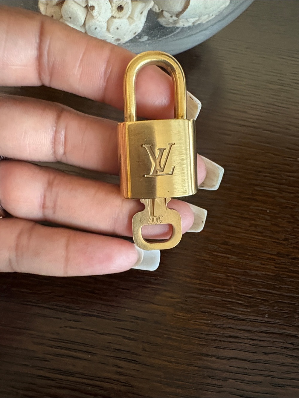 Louis Vuitton Gold-tone Lock and  Key #307